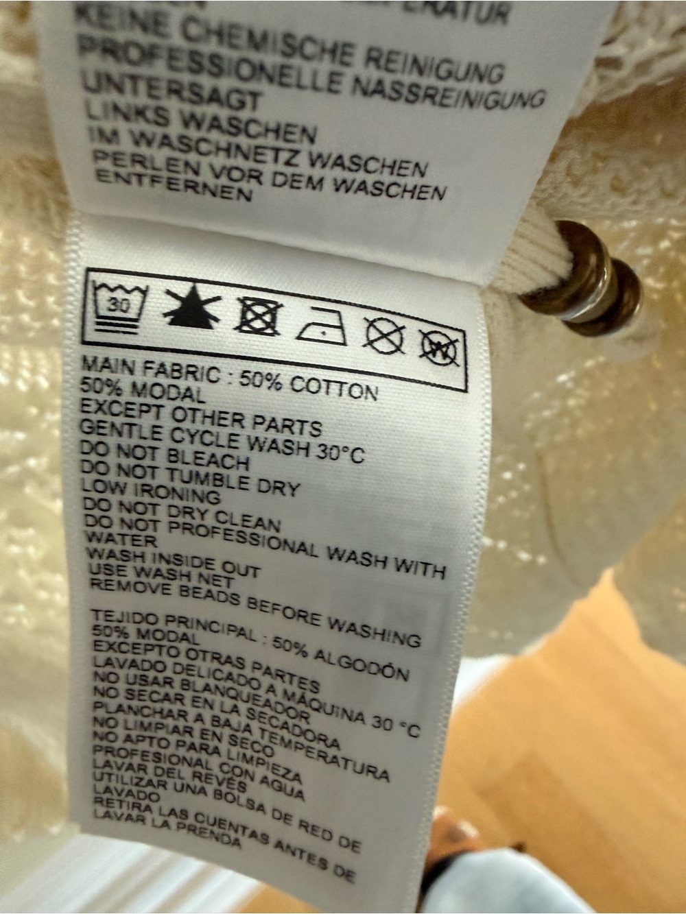 ba&sh Cream Crochet Tie-Waist Knit Robe - Picture 4 of 5